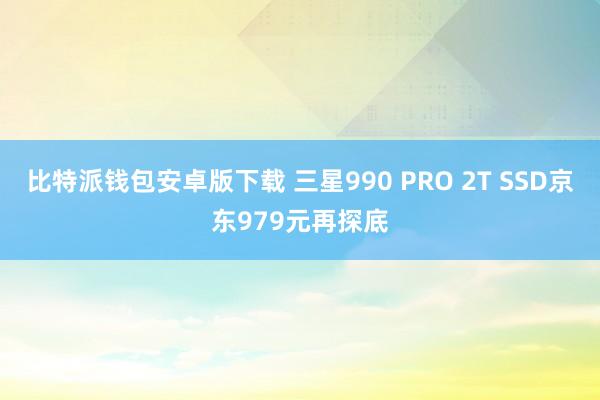 比特派钱包安卓版下载 三星990 PRO 2T SSD京东979元再探底