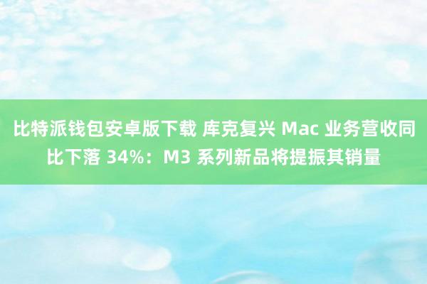 比特派钱包安卓版下载 库克复兴 Mac 业务营收同比下落 34%：M3 系列新品将提振其销量