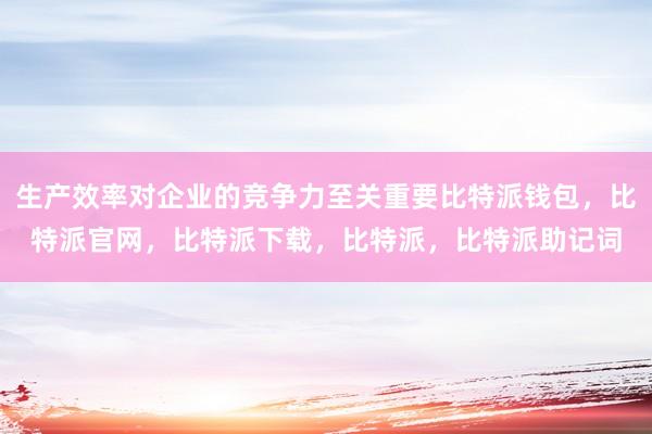 生产效率对企业的竞争力至关重要比特派钱包，比特派官网，比特派下载，比特派，比特派助记词