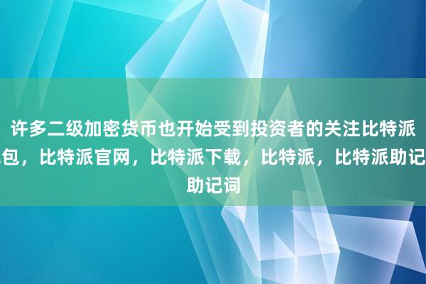 许多二级加密货币也开始受到投资者的关注比特派钱包，比特派官网，比特派下载，比特派，比特派助记词