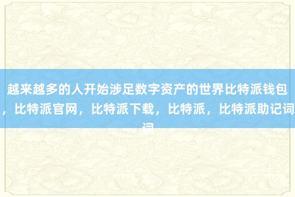 越来越多的人开始涉足数字资产的世界比特派钱包，比特派官网，比特派下载，比特派，比特派助记词