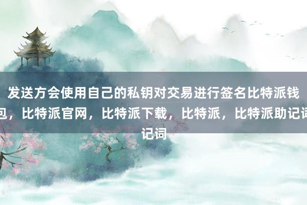 发送方会使用自己的私钥对交易进行签名比特派钱包，比特派官网，比特派下载，比特派，比特派助记词